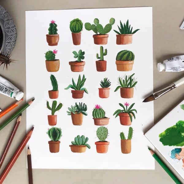 Gouache cactus class