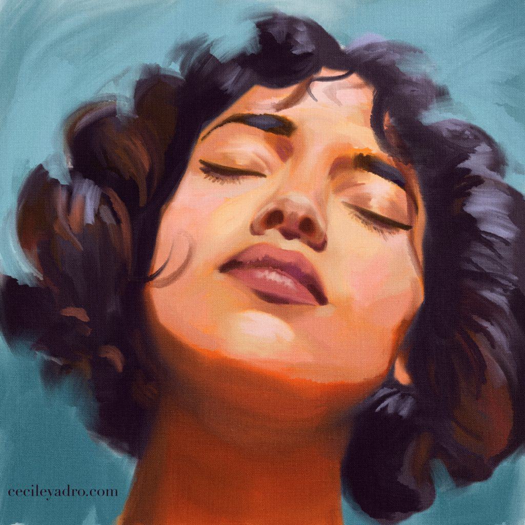 Oil painting portrait with Procreate