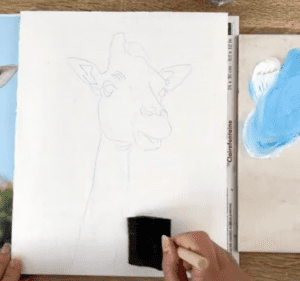 Giraffe gouache painting