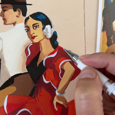 Can you use ink on top of gouache?