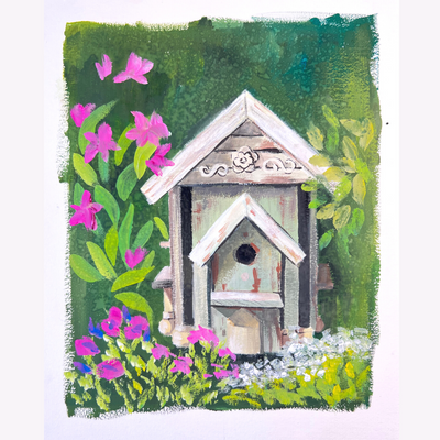 Free gouache painting tutorial