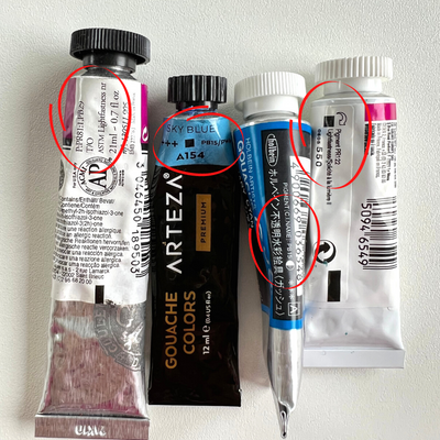 GOUACHE AND WATERCOLOR PAINT LABELS: 7 IMPORTANT CHARACTERISTICS